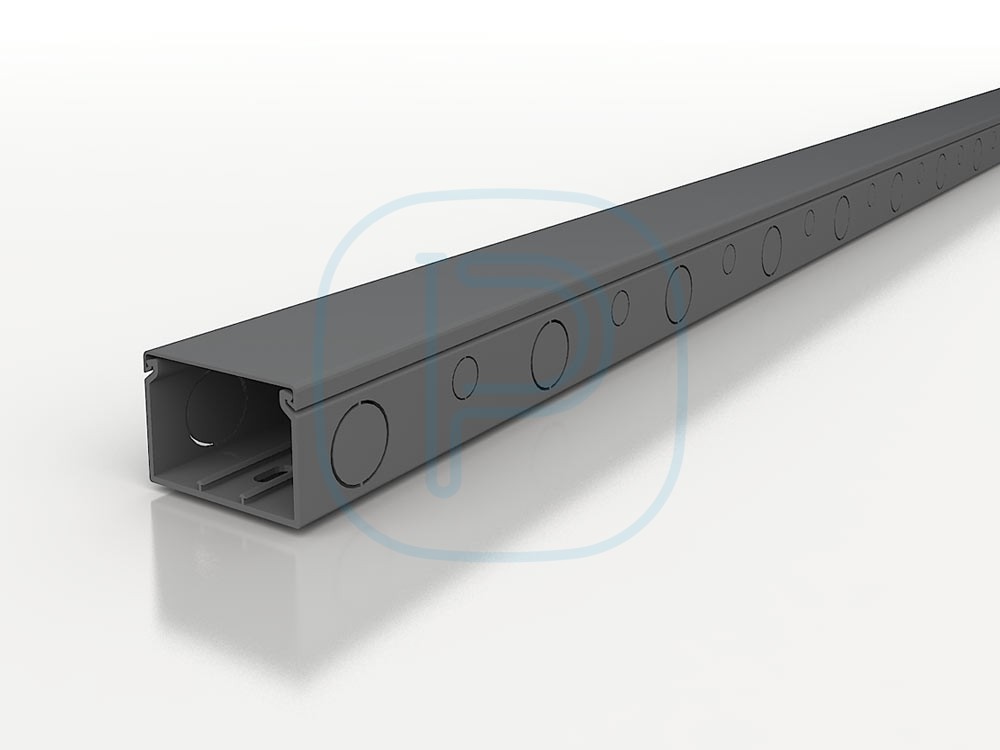Conduite de câble PVC pleine avec trous prédécoupés - 50x50mm - longueur 2000mm